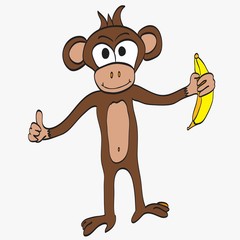 illustration of Cartoon Monkey
