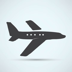 airplane symbol on a white background