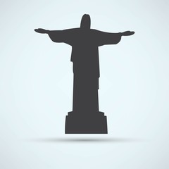 Fototapeta na wymiar the vector iesus christ rio de janeiro statue silhouette