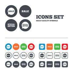 Sale icons. Special offer speech bubbles symbols