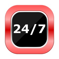 24/7 support Square Red Button