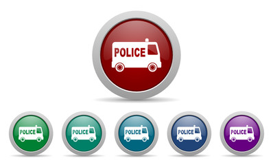  police vector web icon set