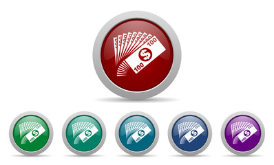 money vector web icon set