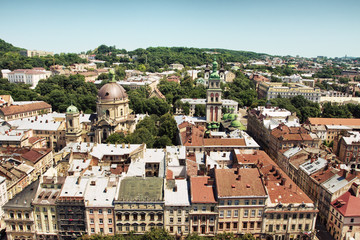 Fototapeta na wymiar Lviv Aerial View