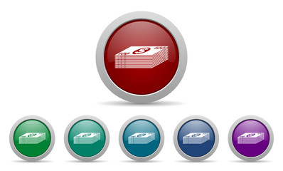 money vector web icon set