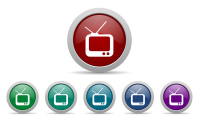 television vector web icon set