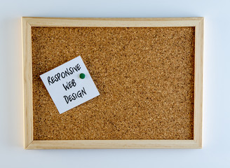 Responsive Web Design Pinned on Cork Bulletin Board