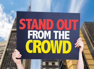 Stand Out From the Crowd card with urban background