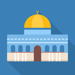 Dome of the Rock temple in Jerusalem vector icon.