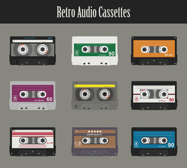 Audio cassette. Flat tapes
