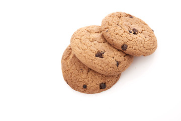 oat cookies on white background