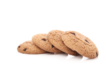 oat cookies on white background