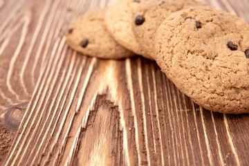 oat cookies on wooden table