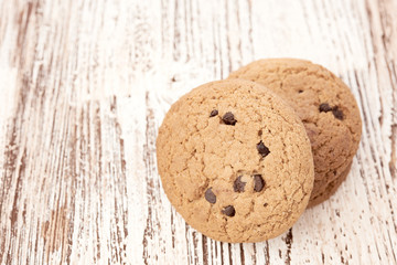 oat cookies on wooden table