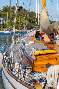 Classic yacht moored in Falmouth