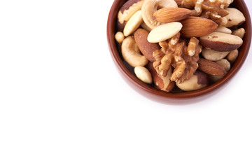 Mix nuts  on white background