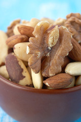 Mix nuts  on wooden background