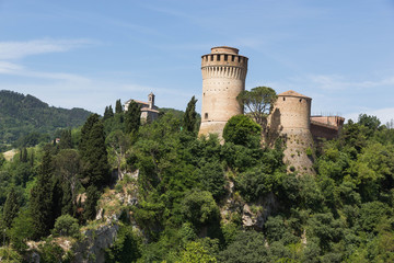 Fototapeta na wymiar Rocca Manfrediana e Santuario del Monticino , Brisighella