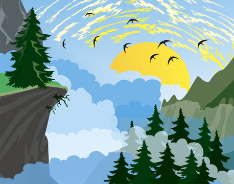 Forest Mountain Background