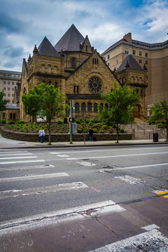 Bellfield Presbyterian Church and 5th Avenue, in Pittsburgh, Pen
