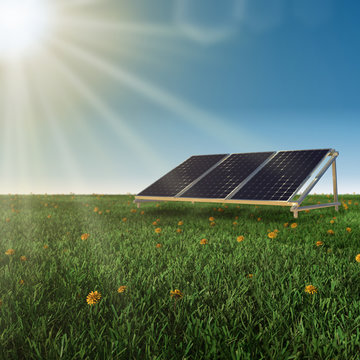 solar panels renewable energy concept