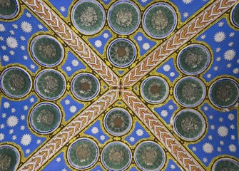 Close up detail of a ceiling of the  Sammezzano Castle in Italy