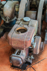 Old engine of traction machine