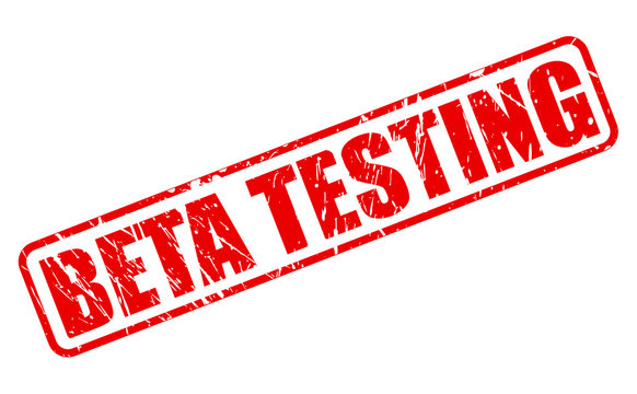 Beta testing red stamp text