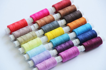 Sewing colored threads