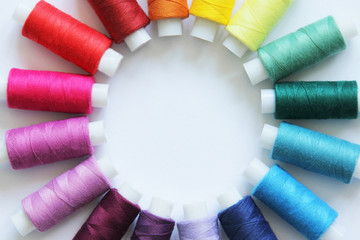 Sewing colored threads