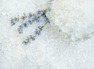 Spa, Scented Sea salt and lavender, Selective focus