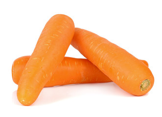 Fresh and sweet carrot isolated on white background