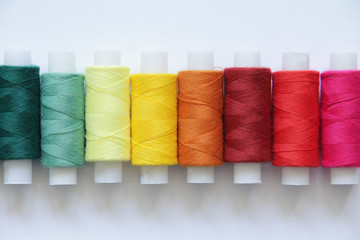 Sewing colored threads