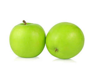 green apples isolated on white background