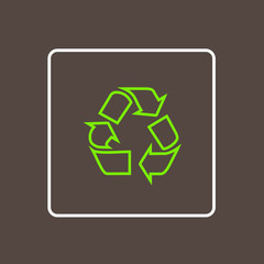 Recycle Icon Thin Line Simple Logo Minimalistic Style 