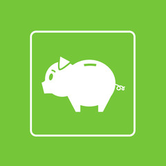 Piggy Bank Icon Thin Line Simple Logo Minimalistic Style 