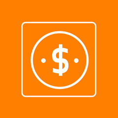 Dollar Sign Icon Thin Line Simple Logo Minimalistic Style 