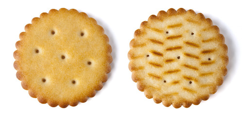 Round Cracker isolated on white