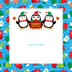 Christmas Card with Penguins