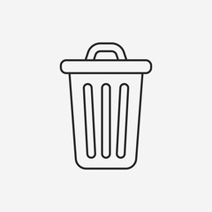 garbage can line icon