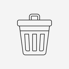 garbage can line icon