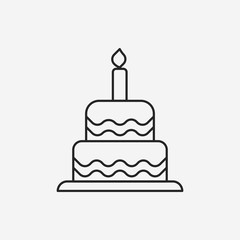 birthday cake line icon