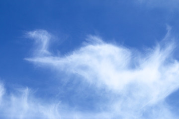 White clouds in a blue sky