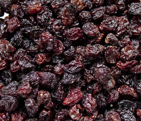 Closeup of red sultana raisins