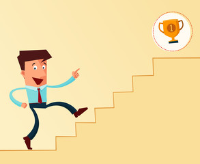 Obraz premium young man point a direction to the success