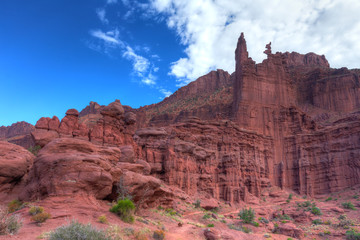 Naklejka premium Utah-Moab- Fisher Towers. This is quite a famous climbing mecca as well as a spectacularly scenic hiking area.