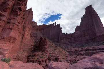 Utah-Moab- Fisher Towers. This is quite a famous climbing mecca as well as a spectacularly scenic hiking area.
