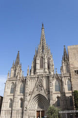 Fototapeta na wymiar The Cathedral of the Holy Cross and Saint Eulalia