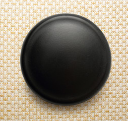 Blank black round badge