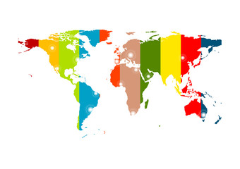 Colorful abstract world map background
